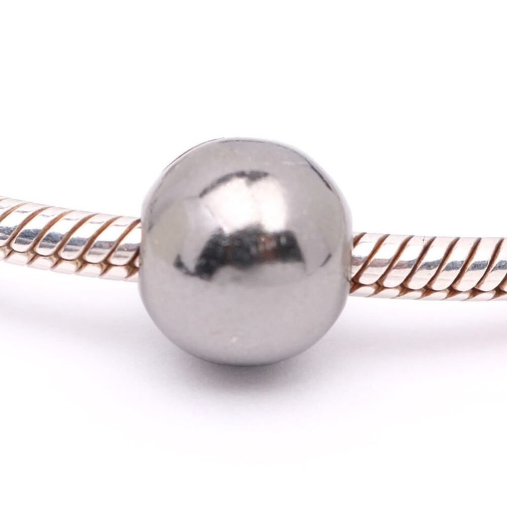 One Authentic PANDORA Sterling Silver Black Rhodium Sphere Clip - Picture 2 of 12